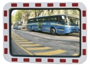 Trafikspejl 40x60 cm m/ rd-hvid kant