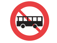 C23.2, forbudstavle 70 cm, Bus forbudt